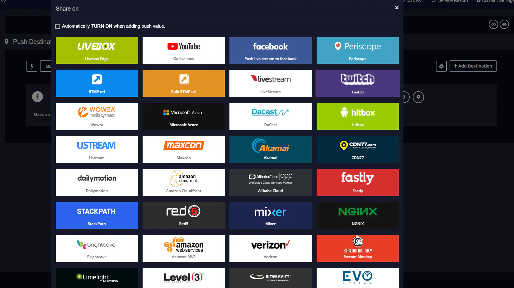 screenshot of Livebox