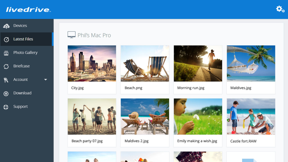 screenshot of Livedrive