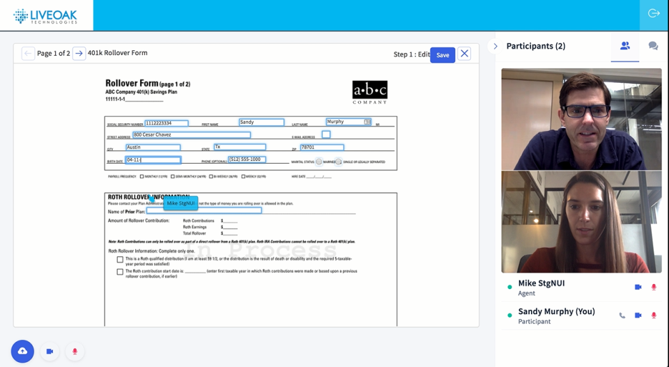 screenshot of Liveoak