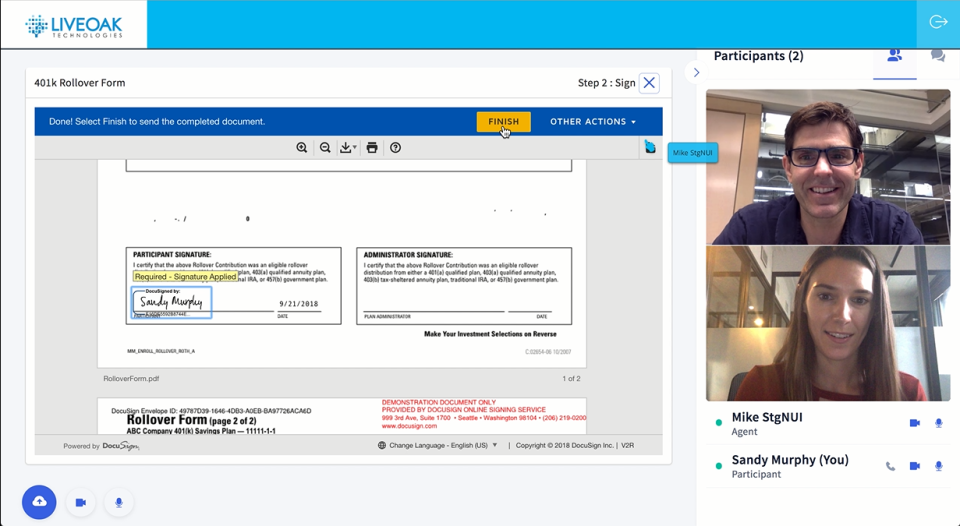 screenshot of Liveoak