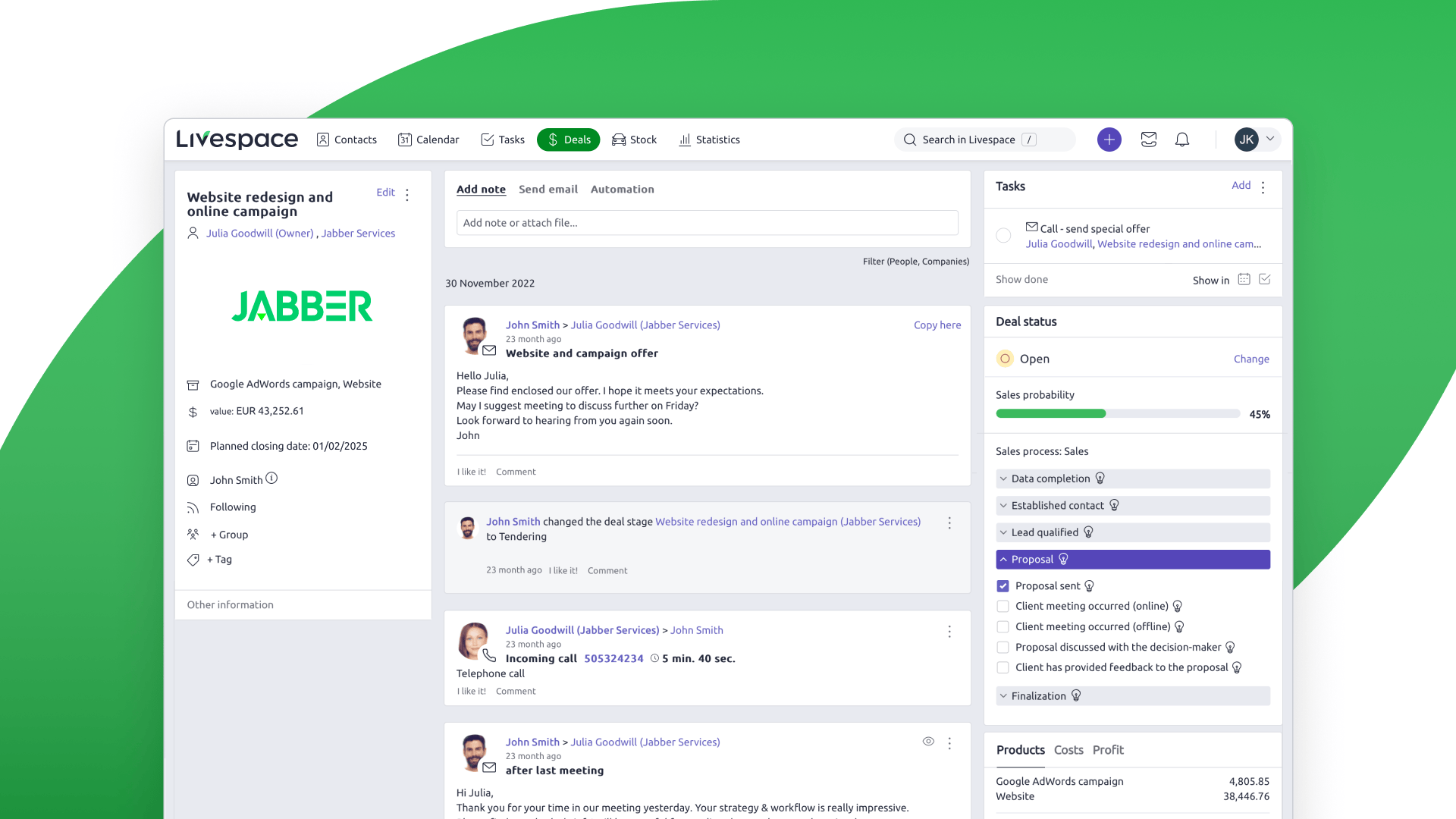 screenshot of Livespace