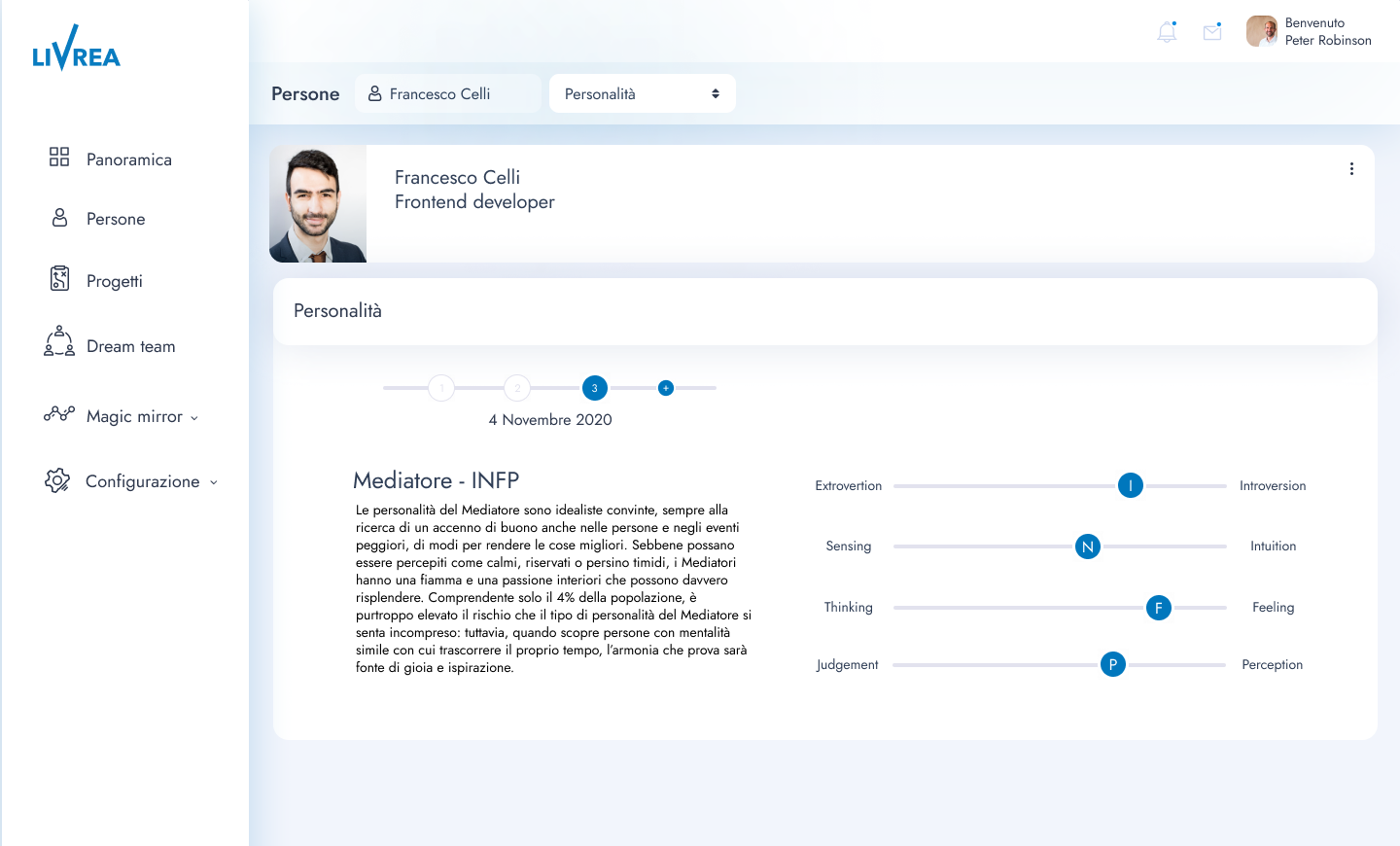 screenshot of Livrea
