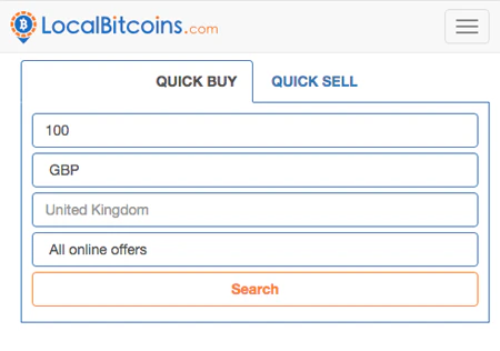 screenshot of LocalBitcoins