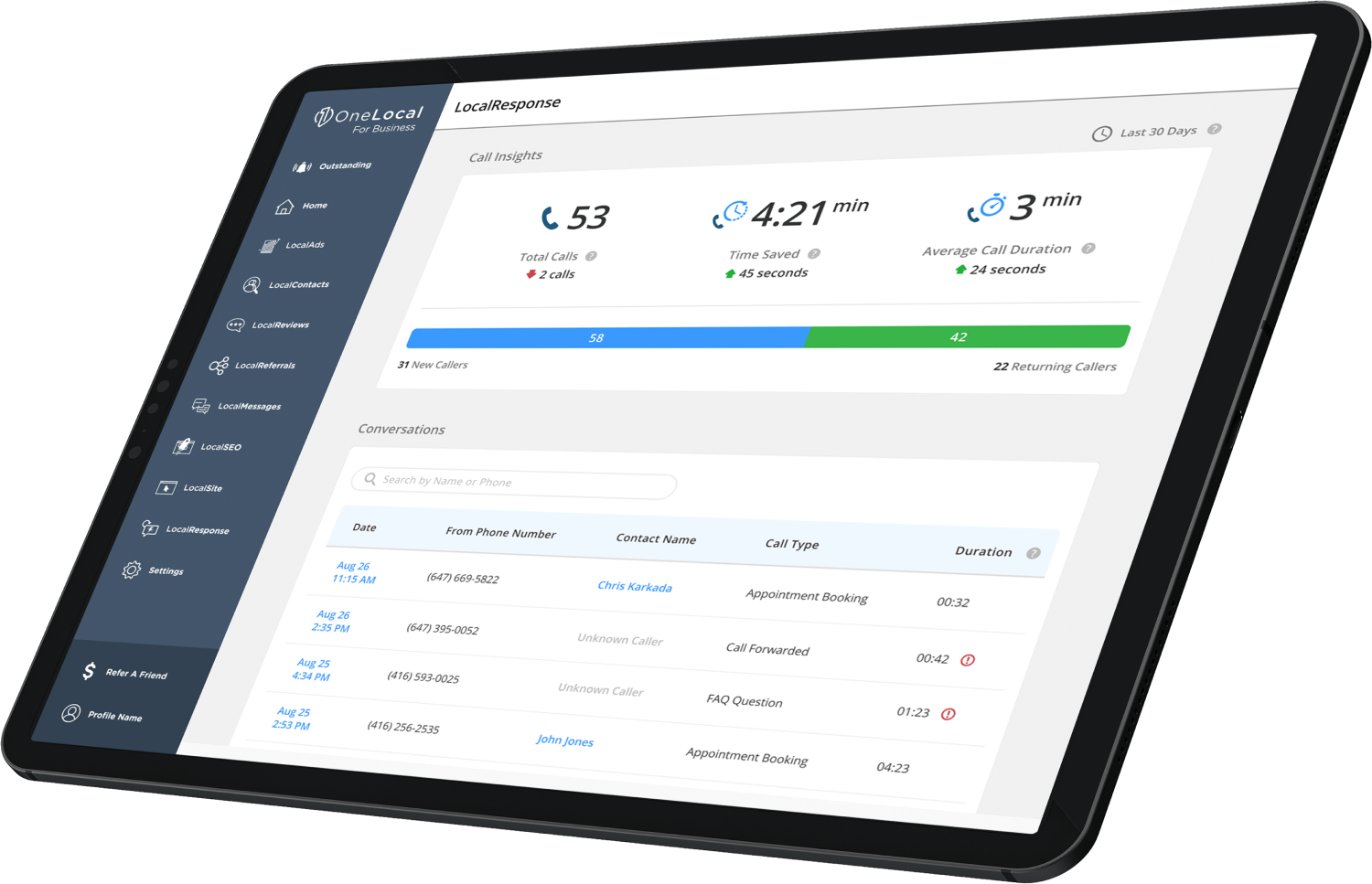 screenshot of LocalResponse