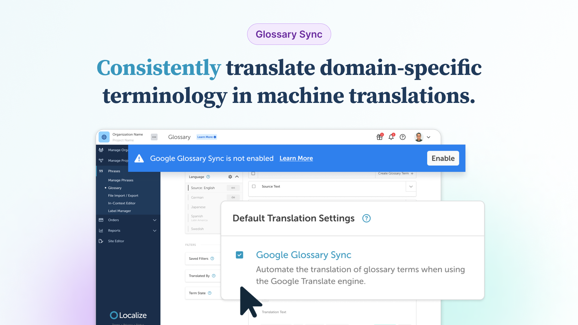 screenshot of Localize