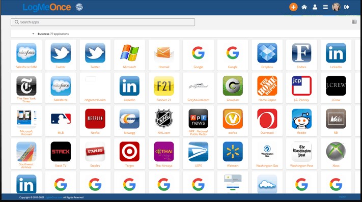 screenshot of LogMeOnce