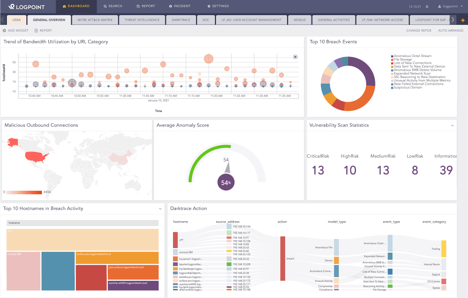 screenshot of LogPoint