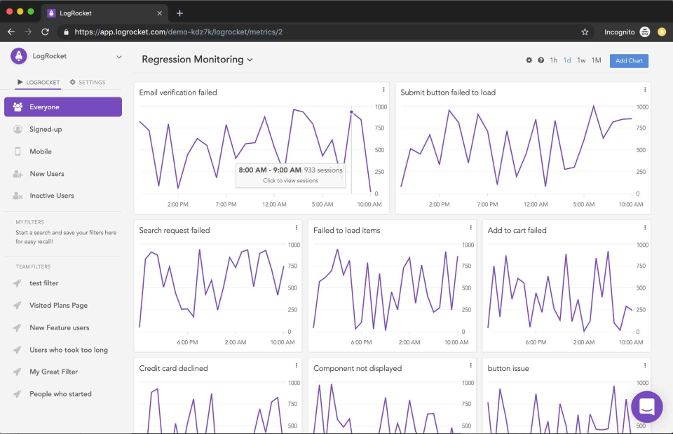 screenshot of LogRocket