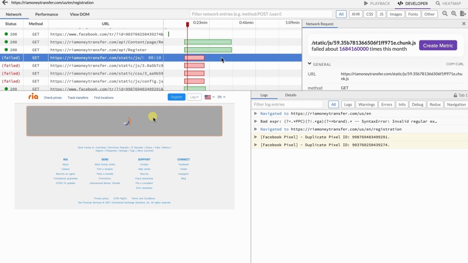 screenshot of LogRocket