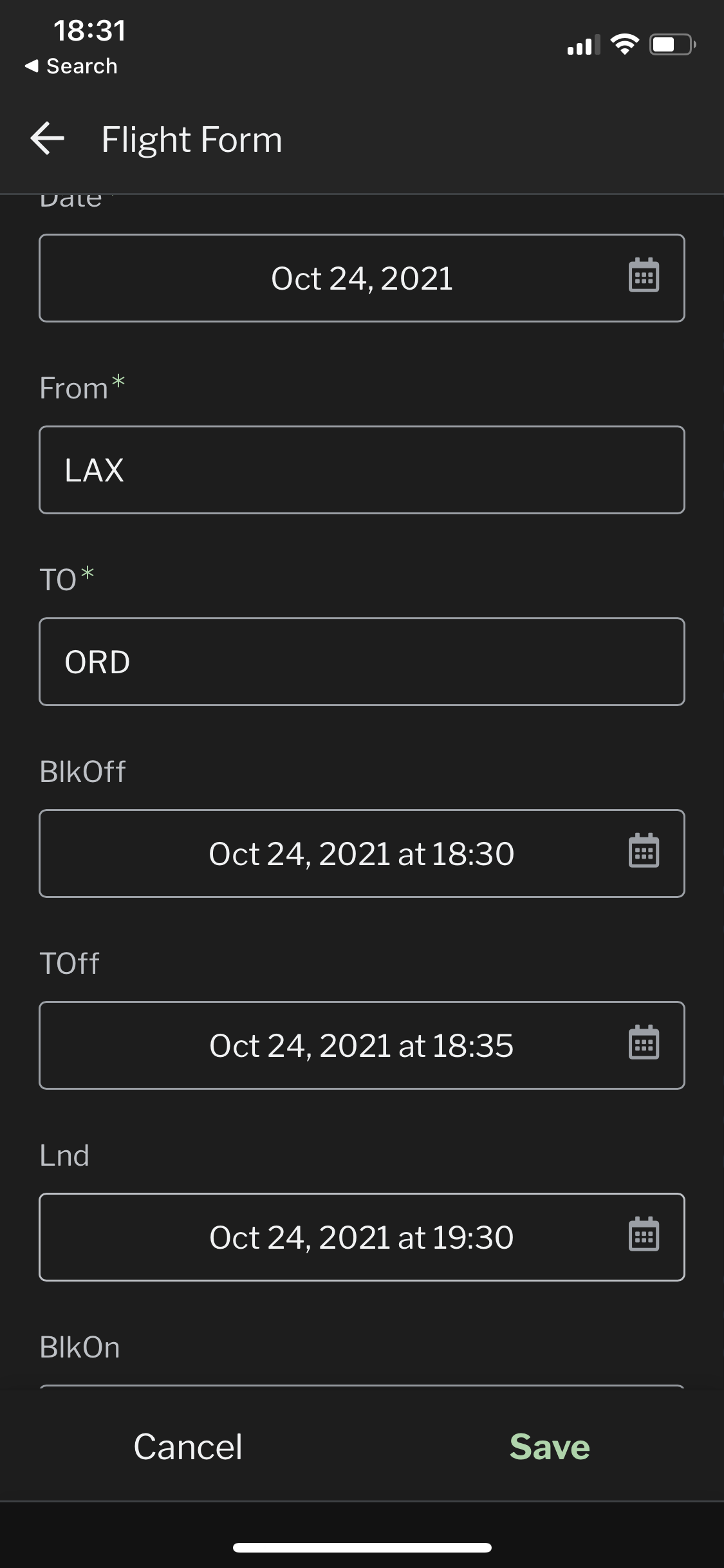 screenshot of Logbookr