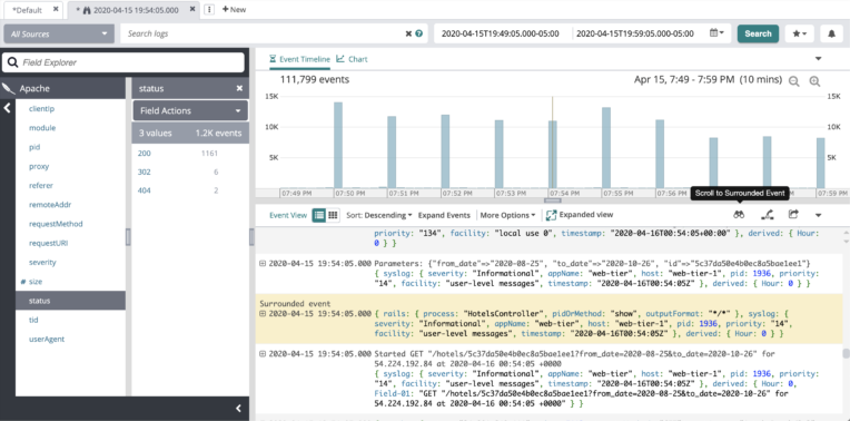 screenshot of Loggly