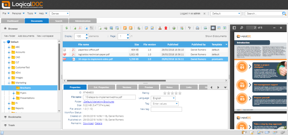 screenshot of LogicalDOC