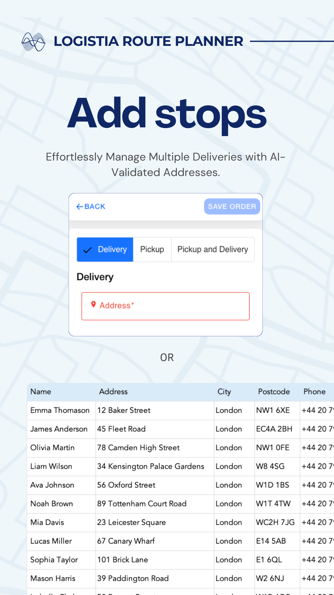 screenshot of Logistia