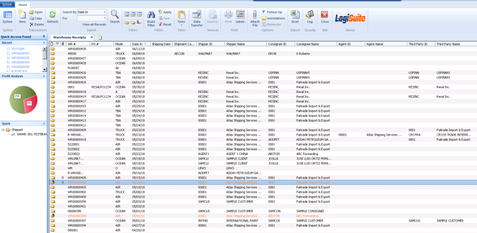 screenshot of Logisuite