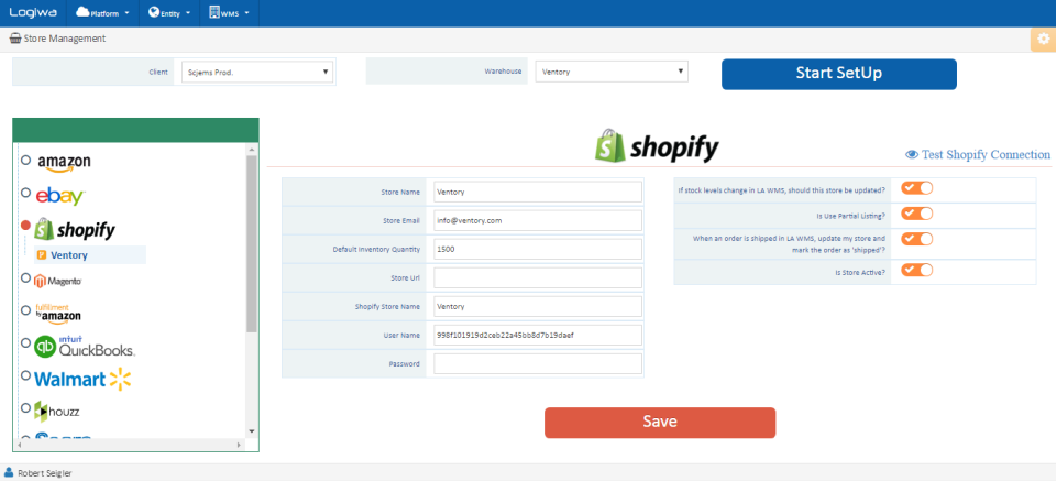 screenshot of Logiwa