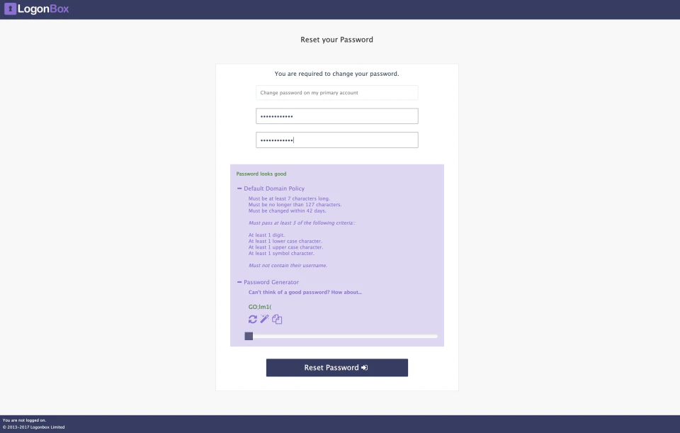 screenshot of LogonBox