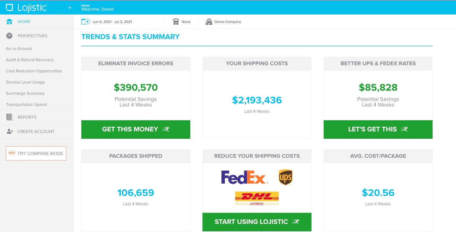 screenshot of Lojistic