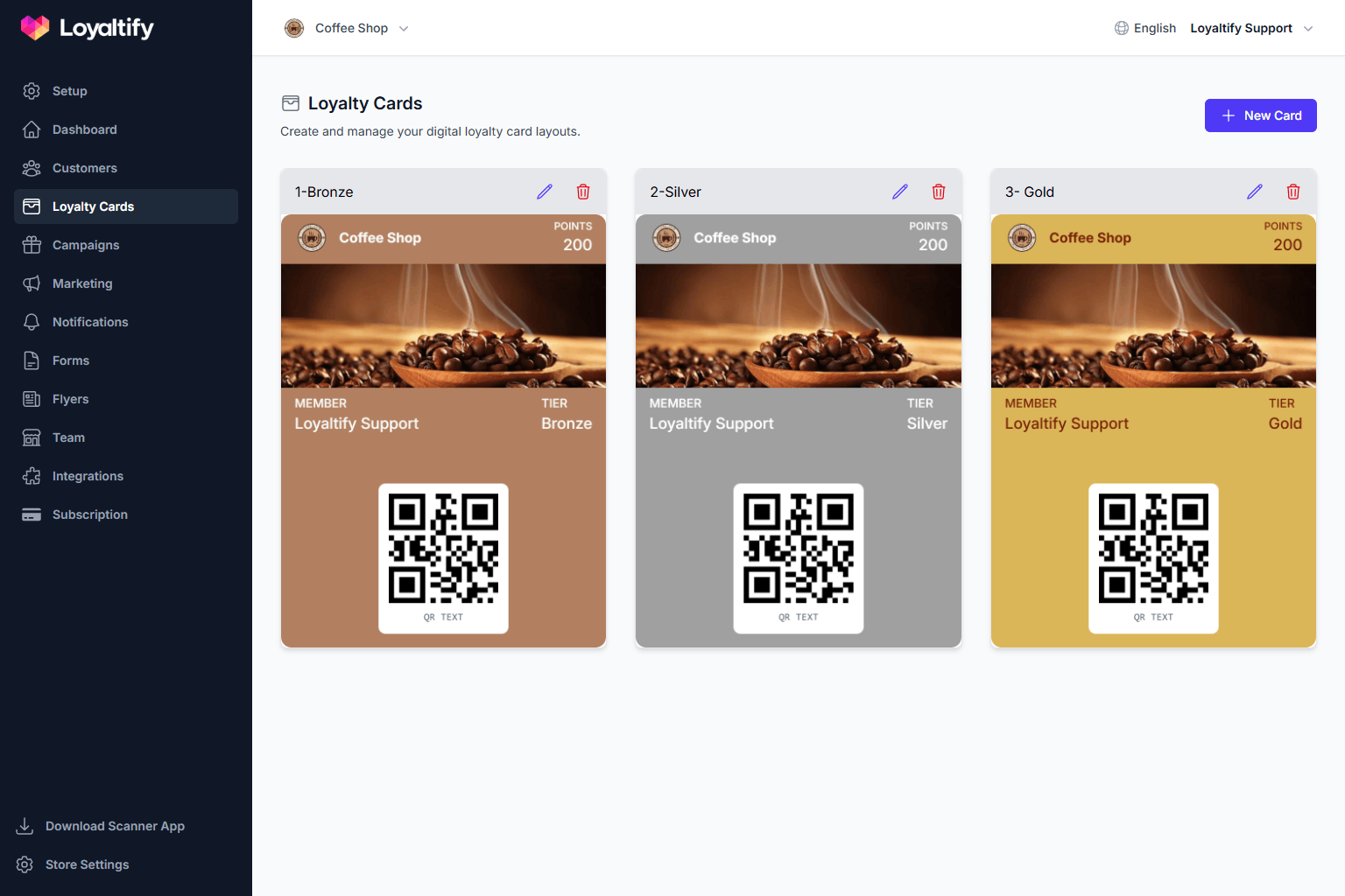 screenshot of Loyaltify