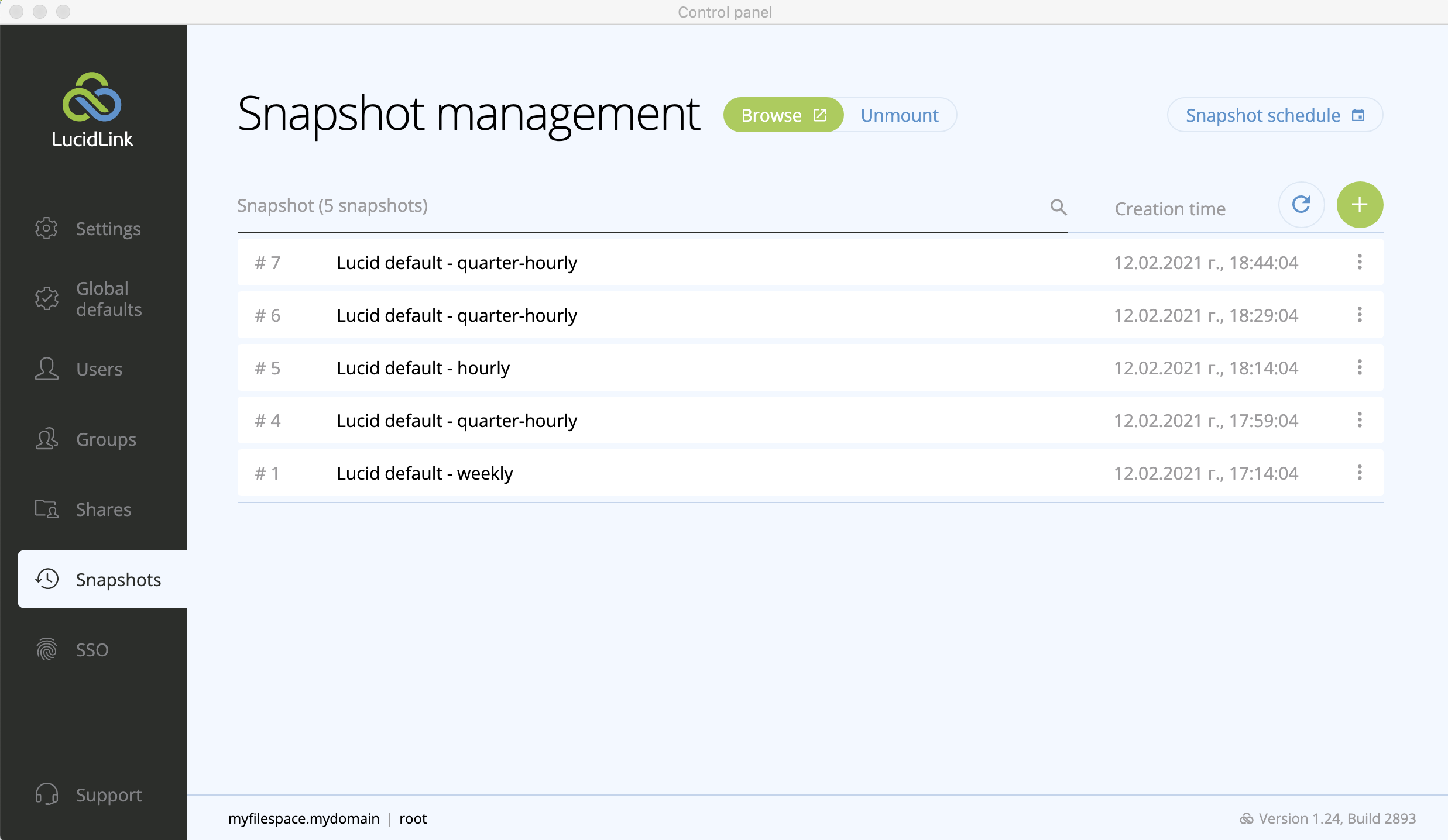 screenshot of LucidLink