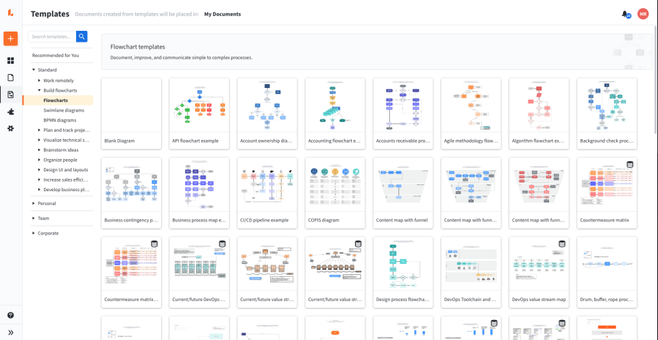 screenshot of Lucidchart