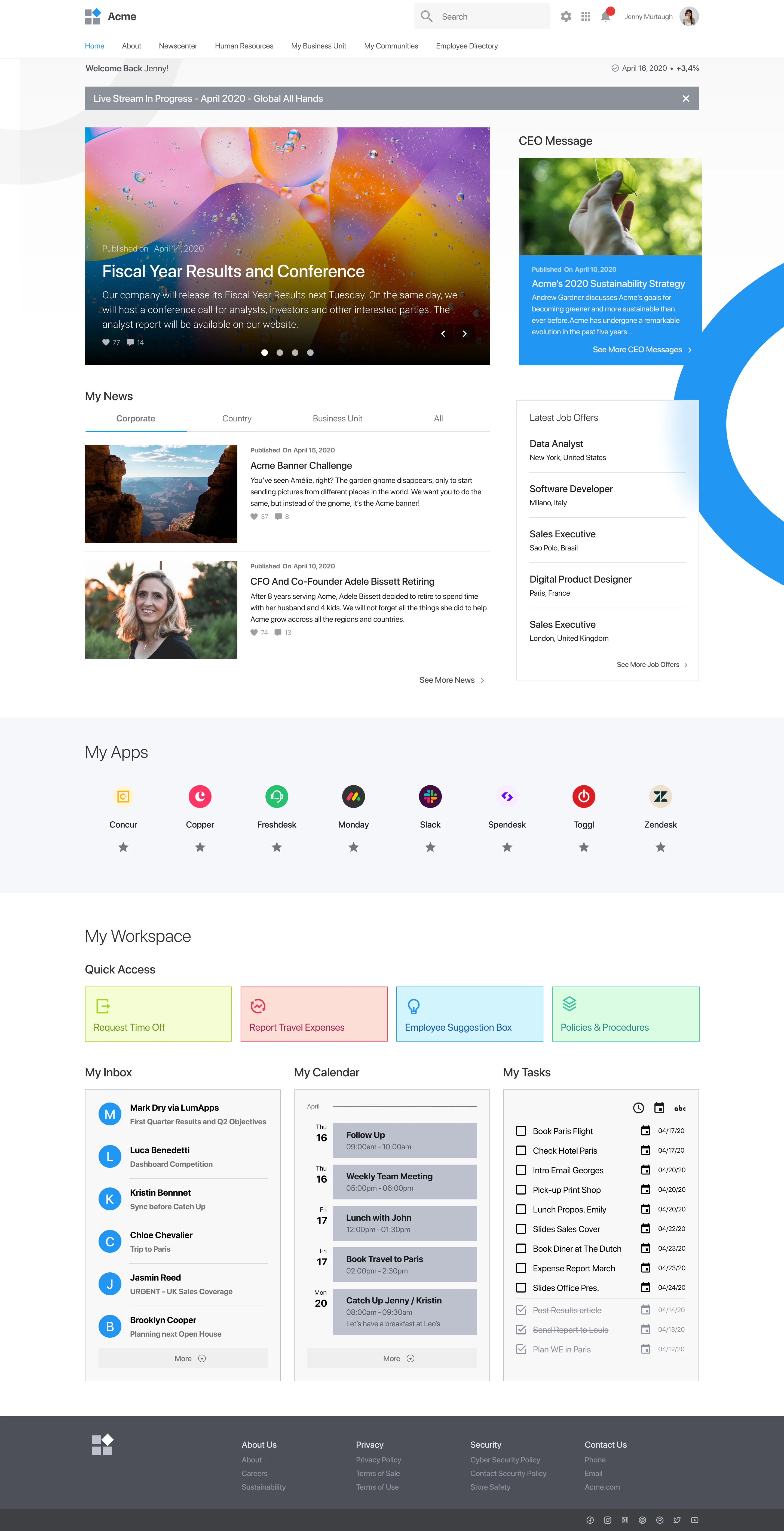 screenshot of LumApps