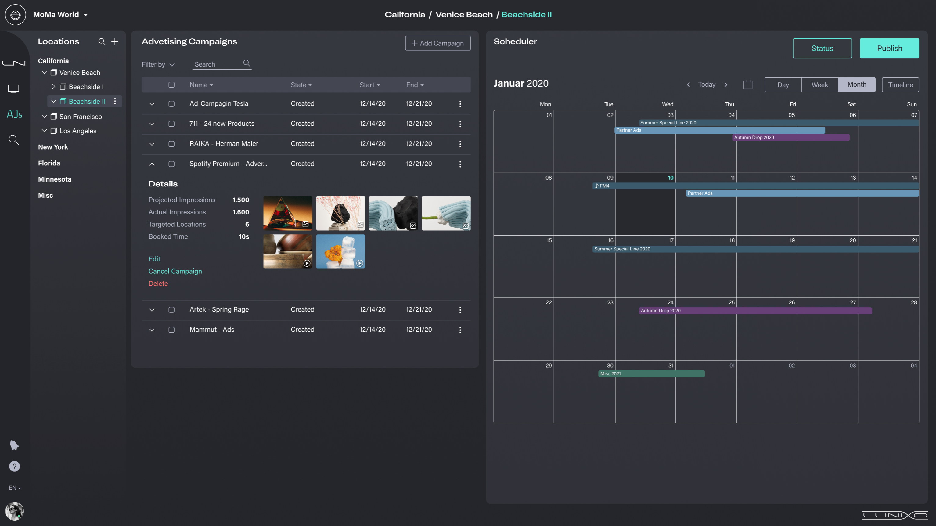 screenshot of Lunixo