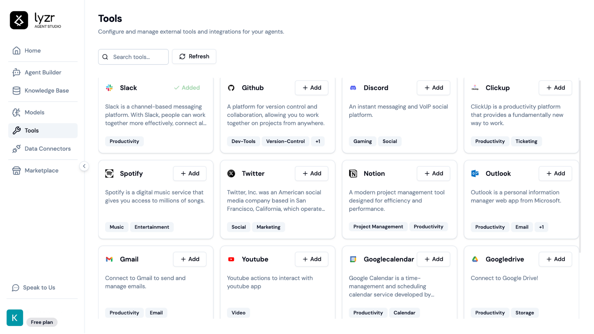 screenshot of Lyzr.ai