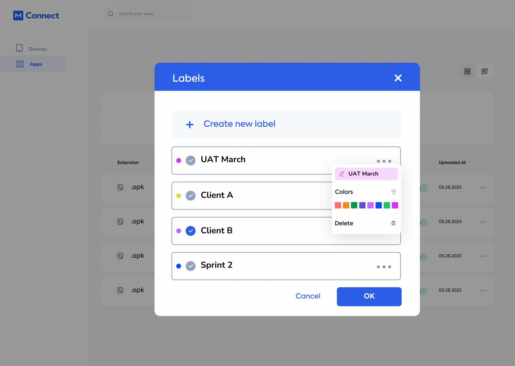 screenshot of M-Connect