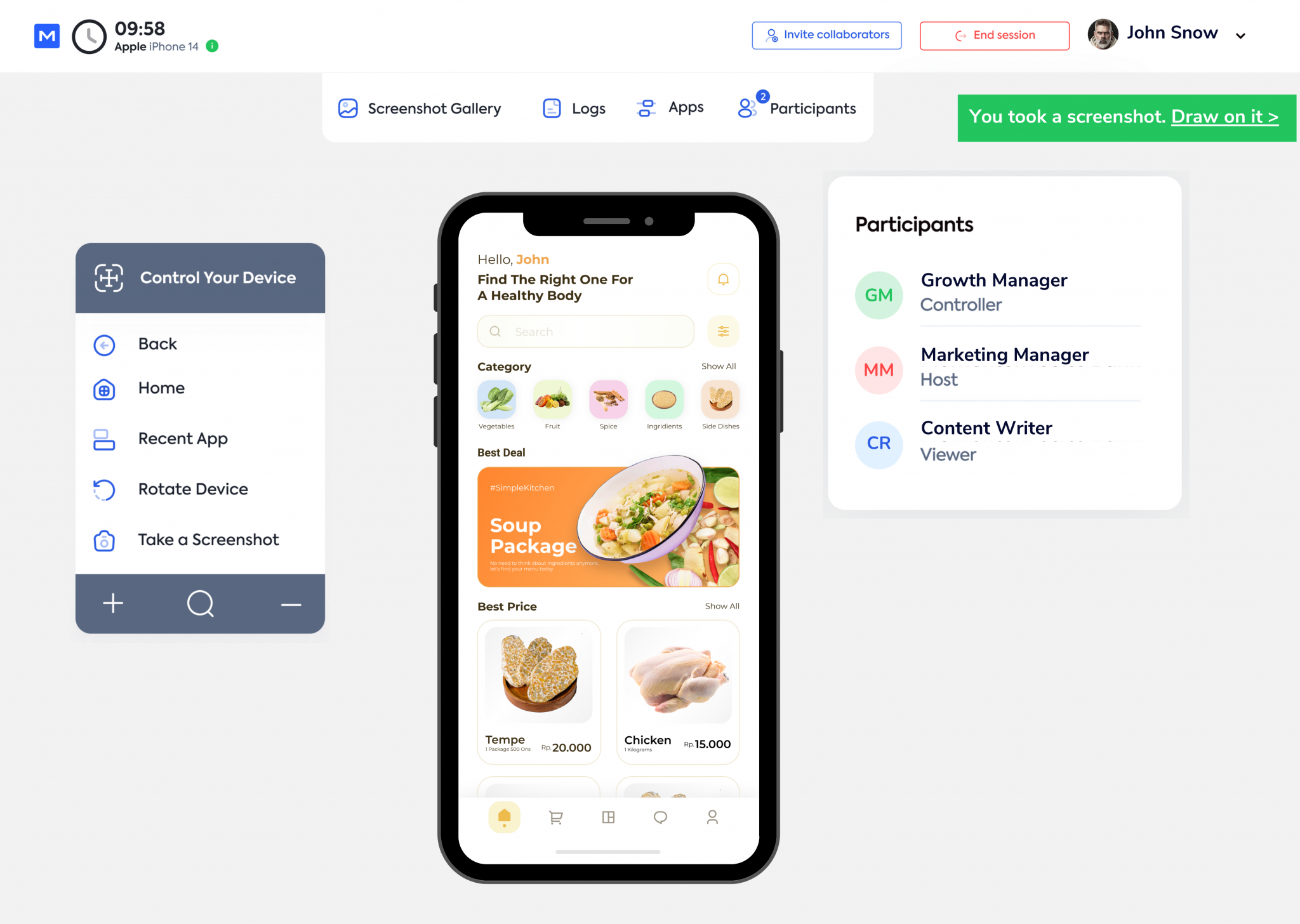 screenshot of M-Connect