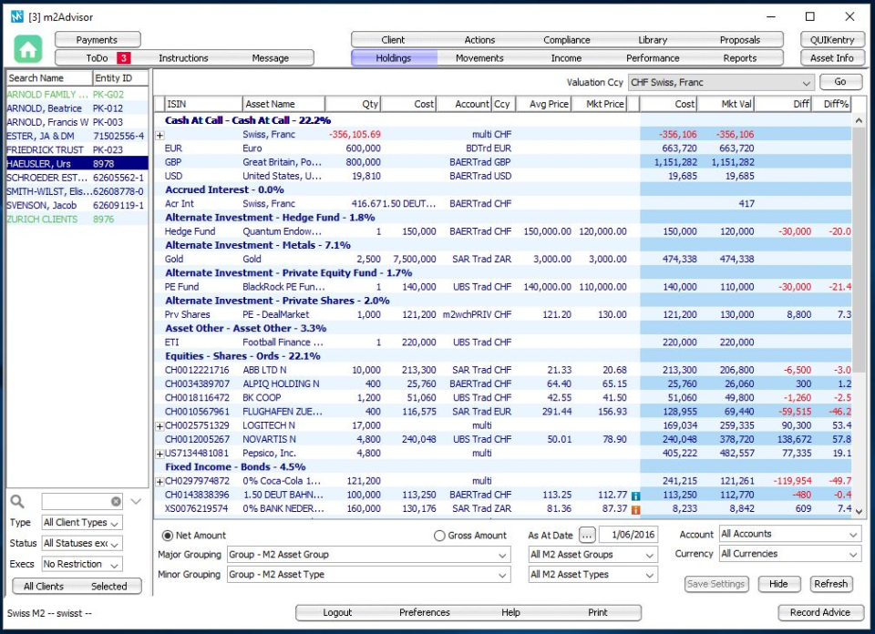 screenshot of M2Advisor