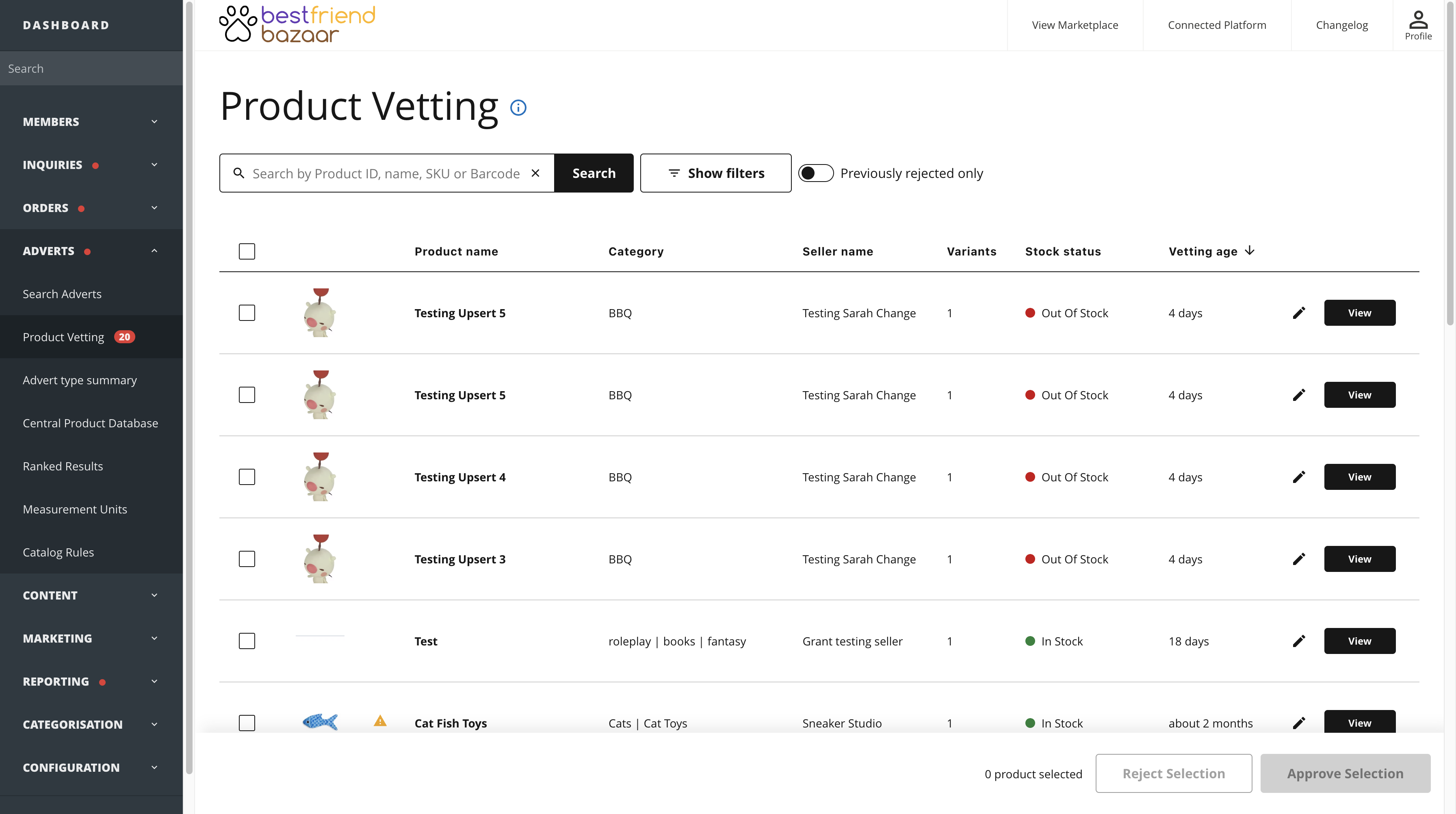 screenshot of MARKETPLACER