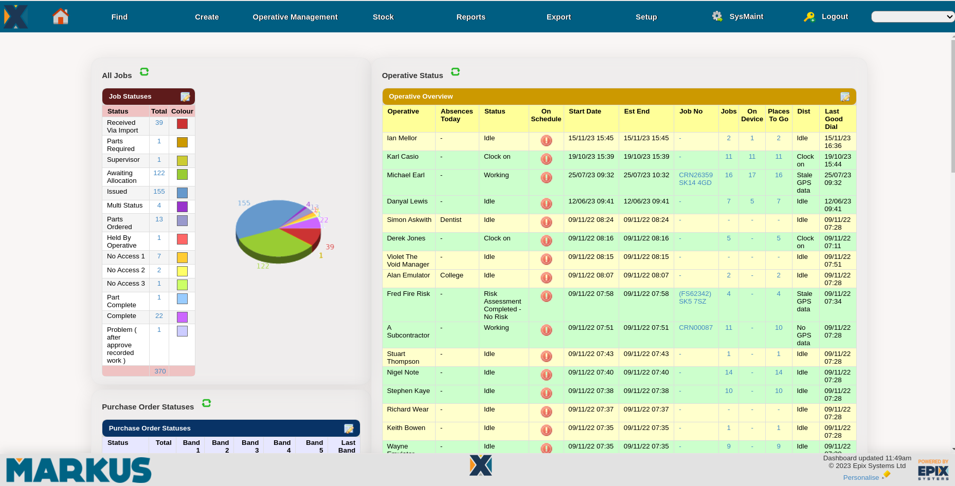 screenshot of MARKUS