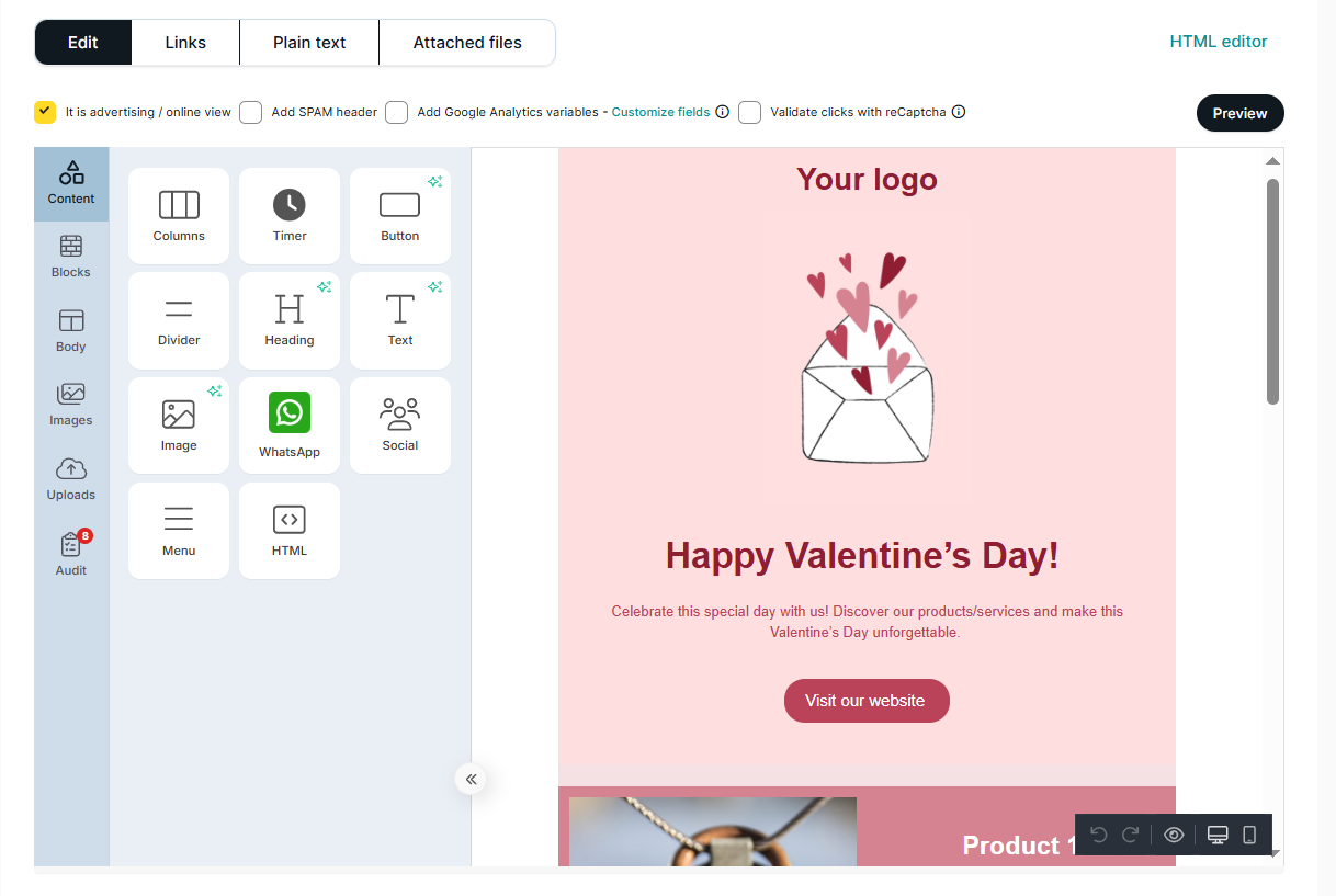 screenshot of MDirector