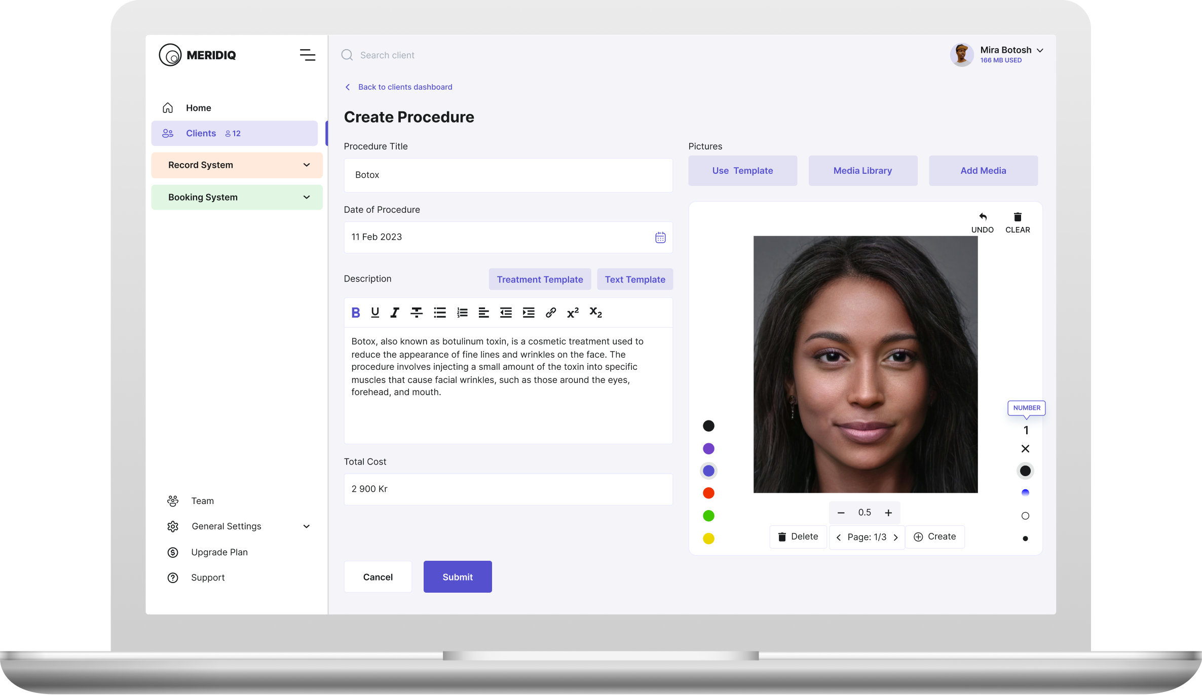 screenshot of MERIDIQ