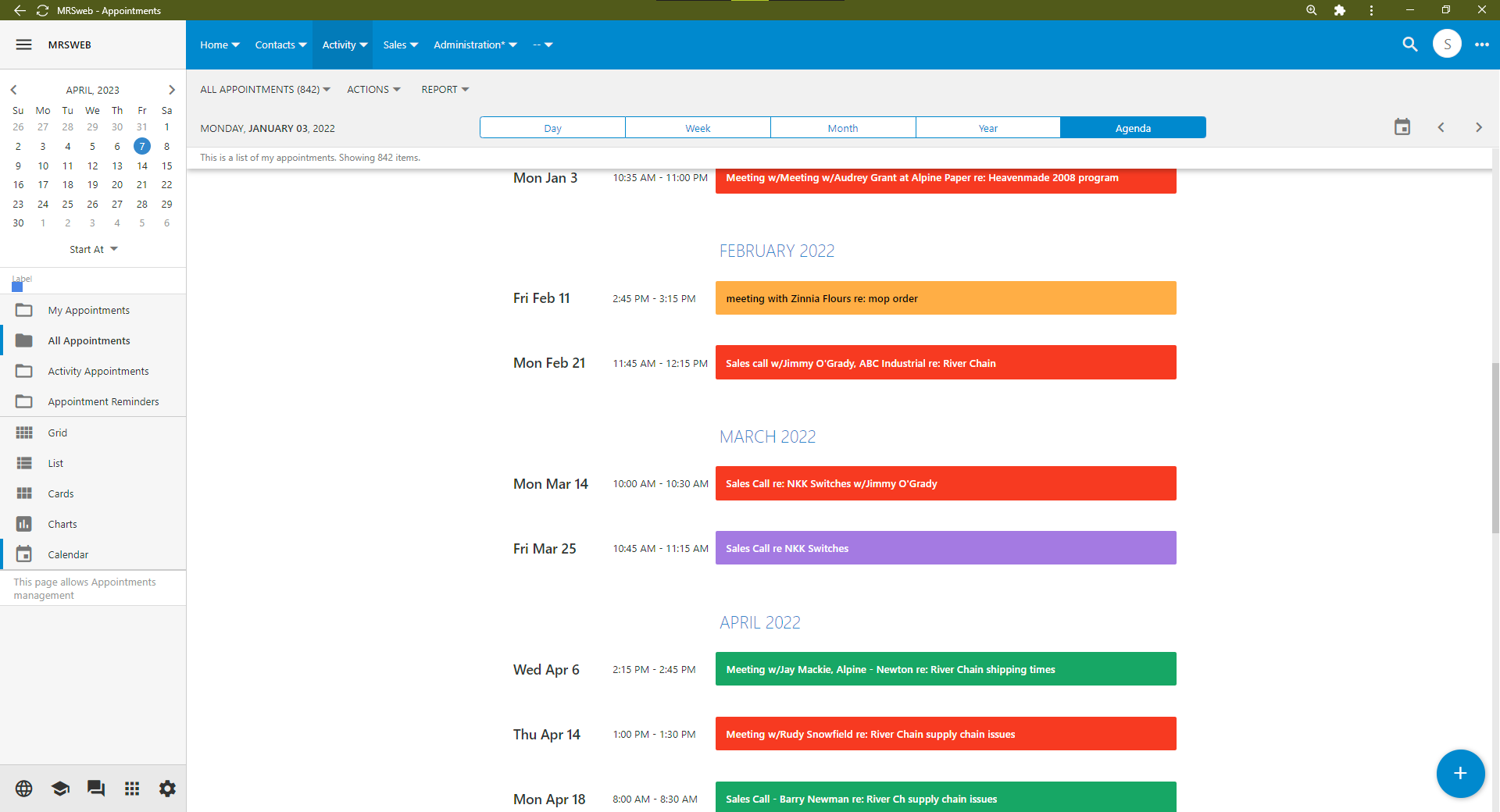 screenshot of MRSware