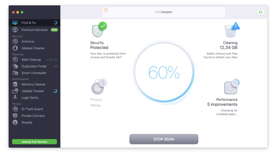 screenshot of MacKeeper