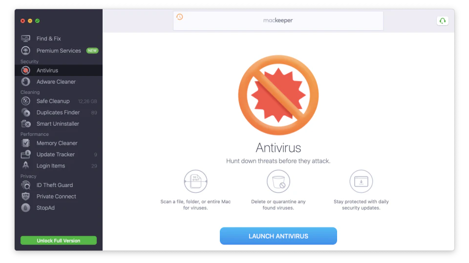 screenshot of MacKeeper