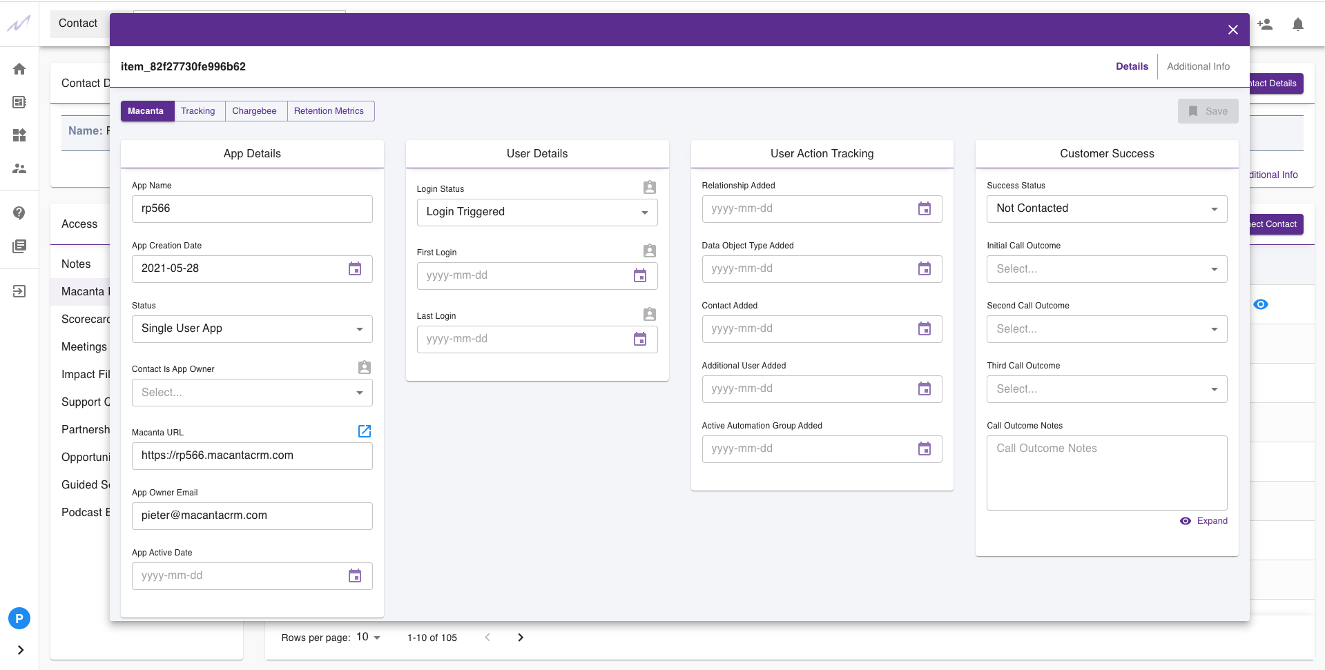 screenshot of Macanta