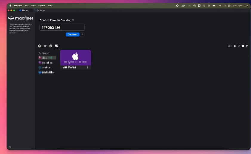 screenshot of Macfleet