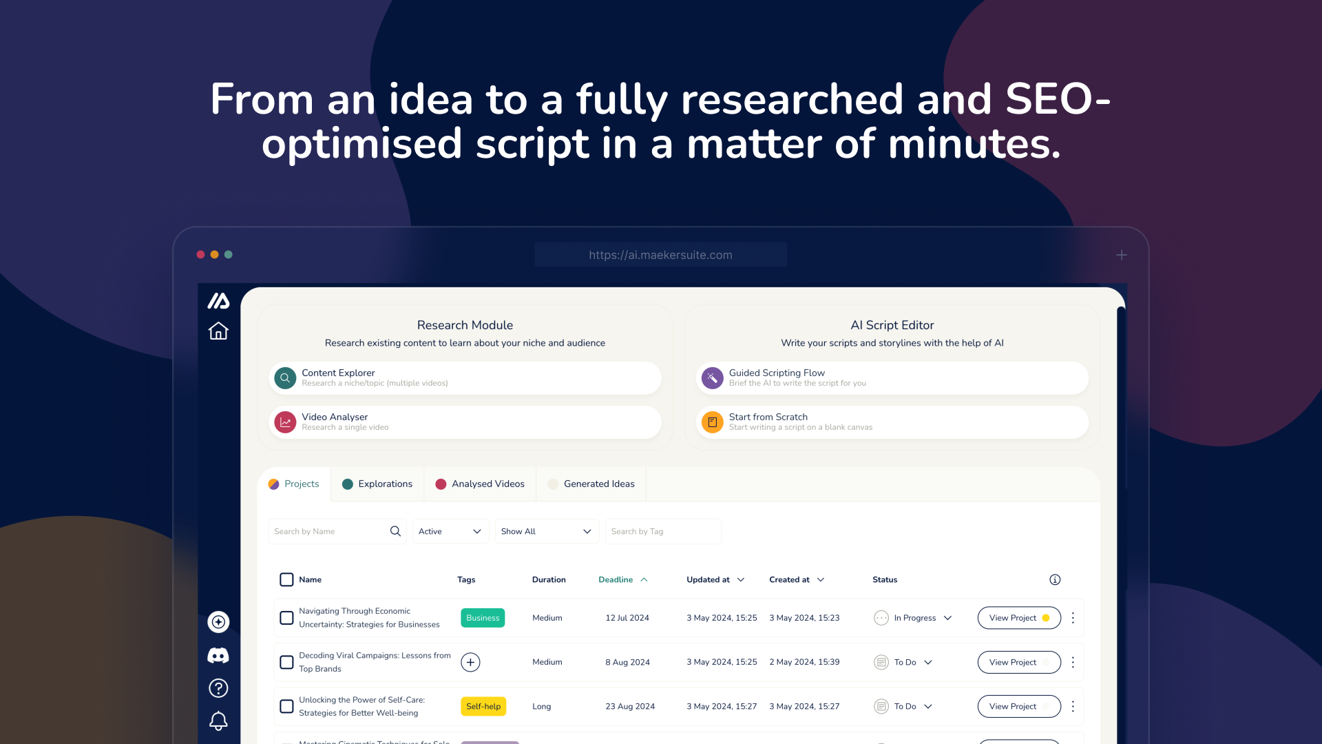 screenshot of Maekersuite