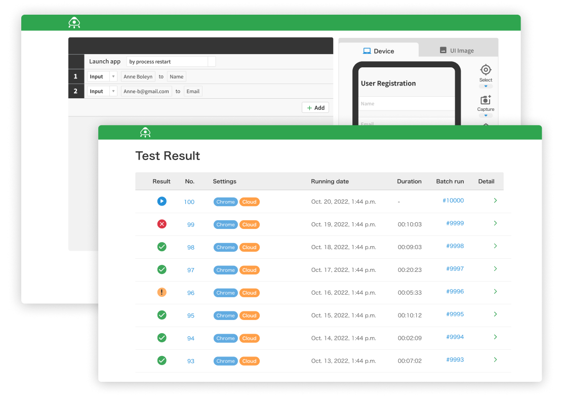 screenshot of MagicPod