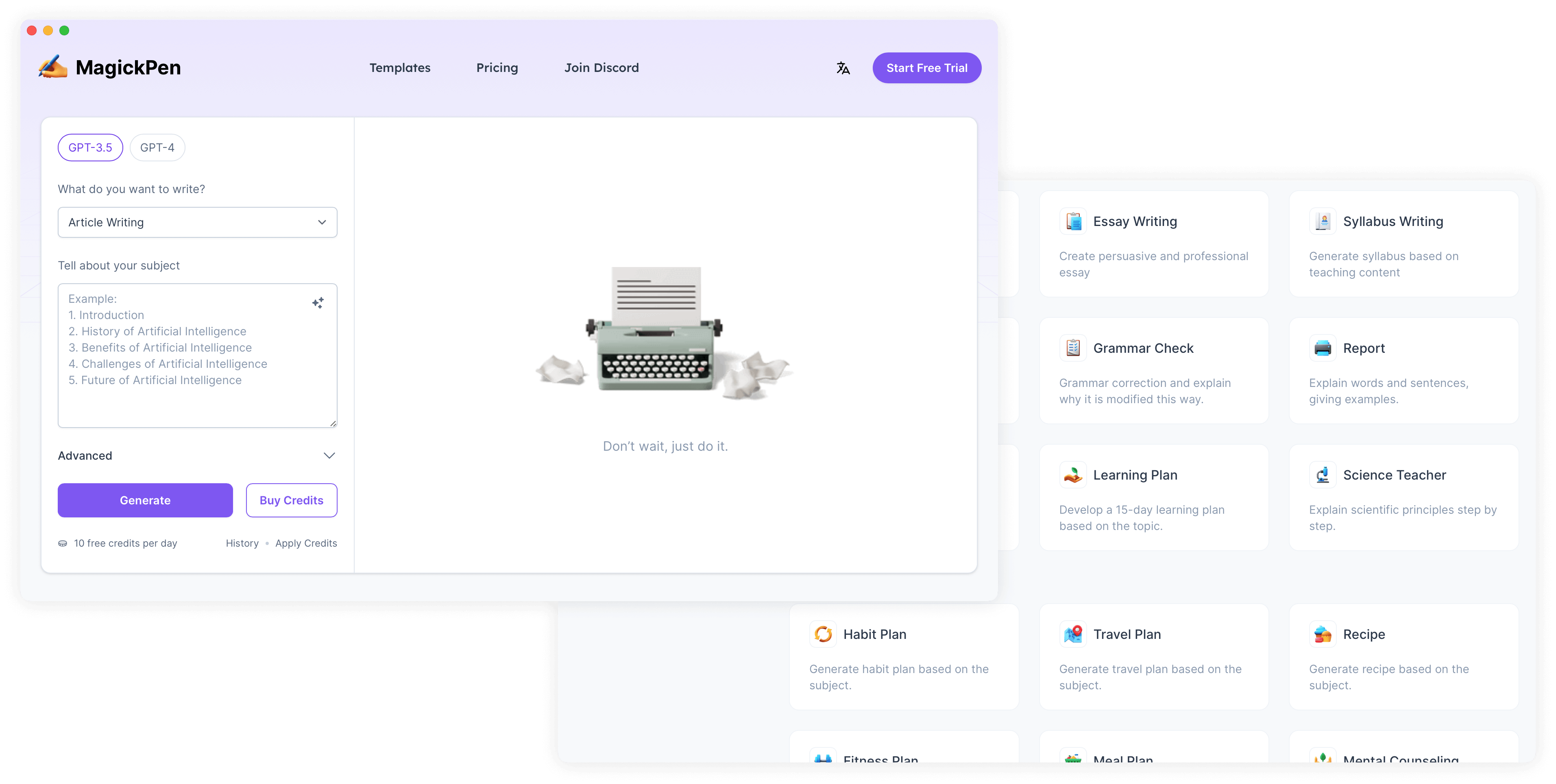 screenshot of MagickPen