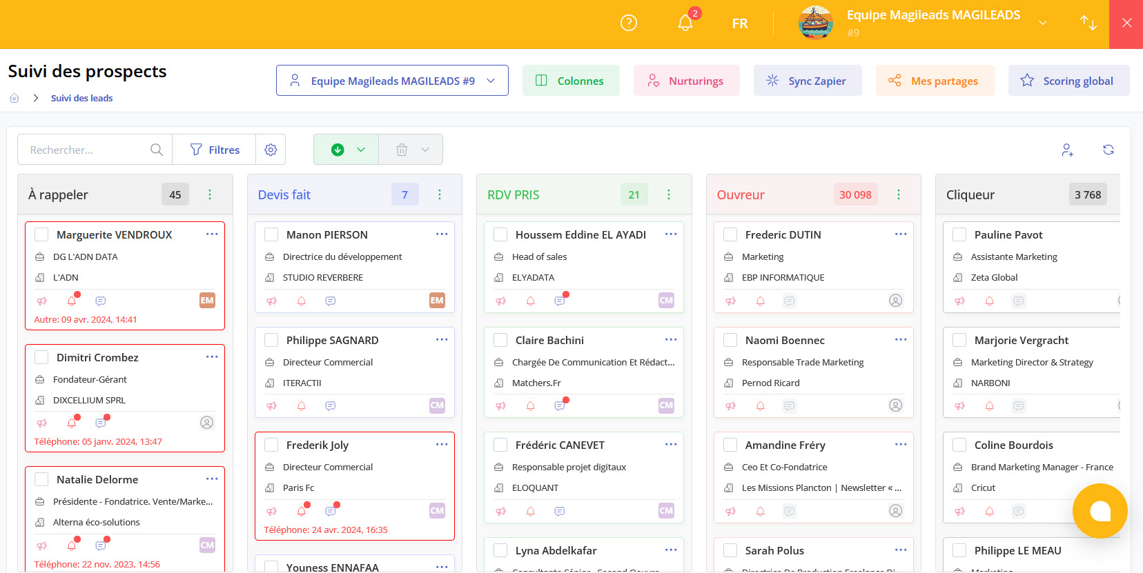 screenshot of Magileads