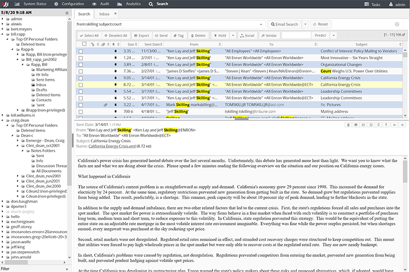 screenshot of MailArchiva