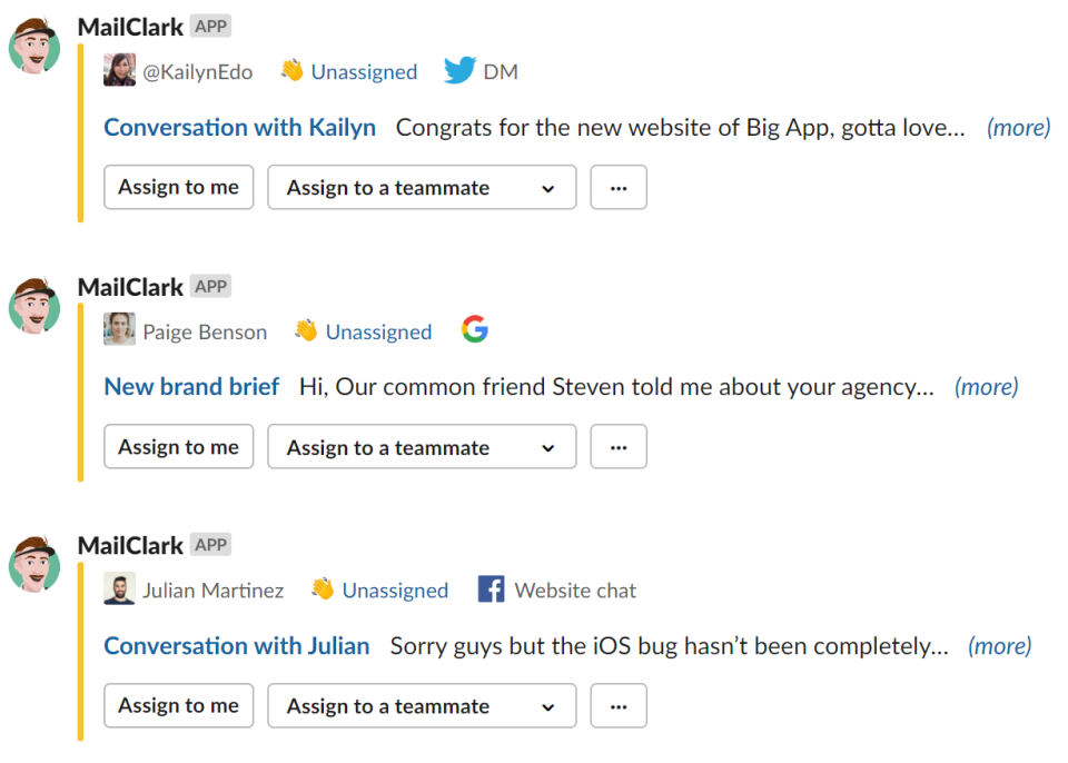 screenshot of MailClark