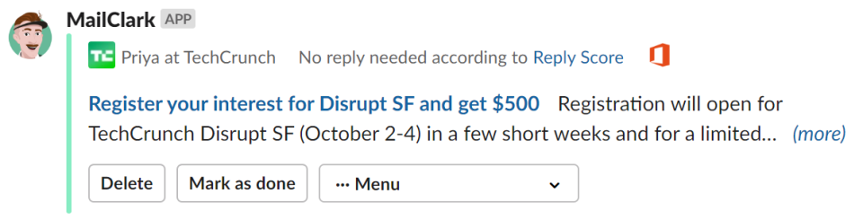 screenshot of MailClark