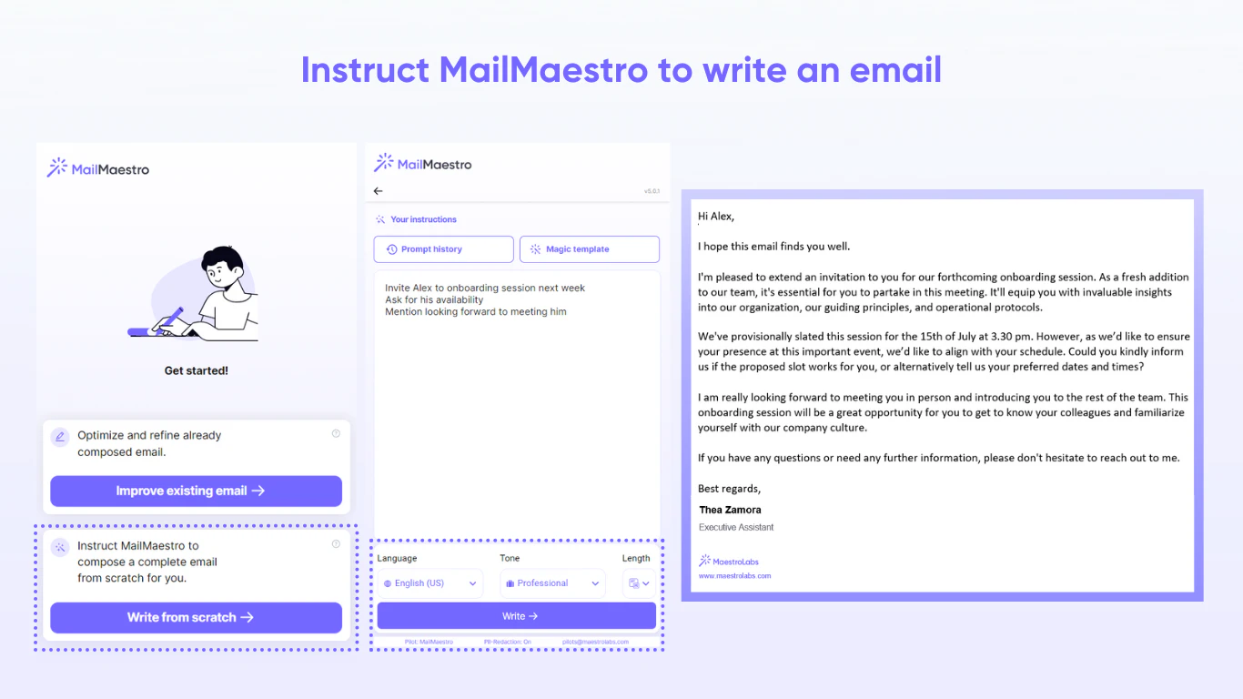 screenshot of MailMaestro