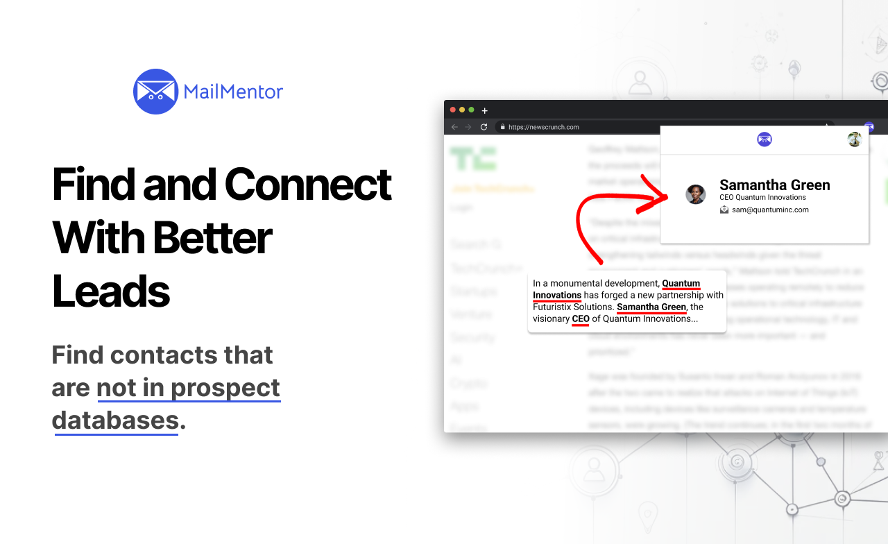 screenshot of MailMentor