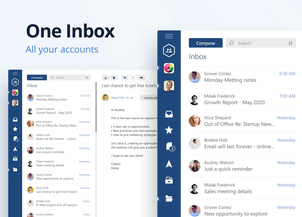 screenshot of Mailbird