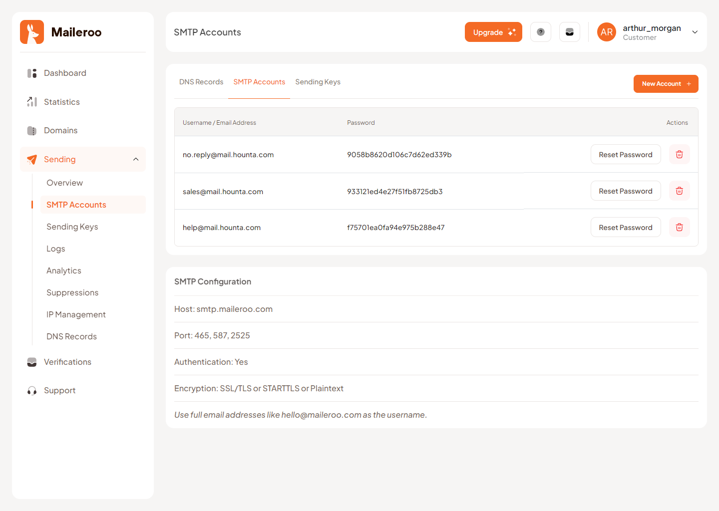 screenshot of Maileroo
